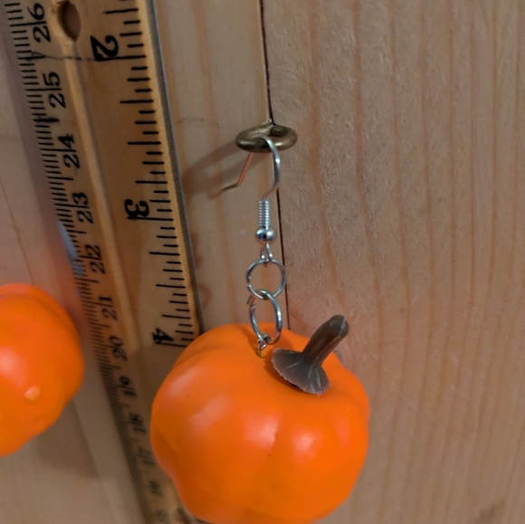 Orange Pumpkin Earrings - Picture 5 of 5